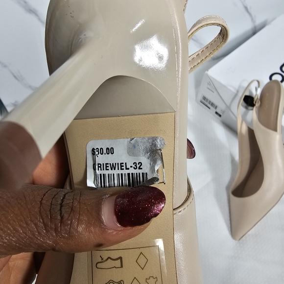 Aldo Criewiel Beige Kitten Heel Leather Slingback - NWT - Picture 10 of 10